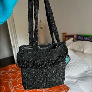 Adorable mini black beaded bag! Perfect Christmas gift!